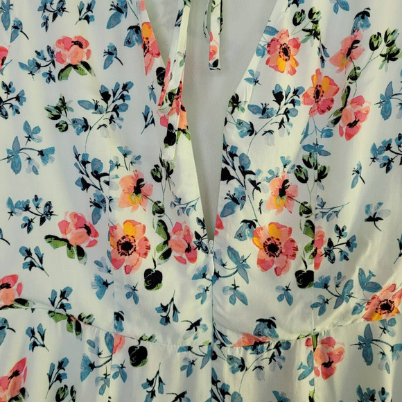 Loft Floral Tie Back Bell Sleeve Dress Size 8P - Picture 9 of 14